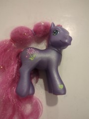 Vintage My Little Pony Petal Blossom Hasbro 2002 G3 Purple With Pink Hair MLP