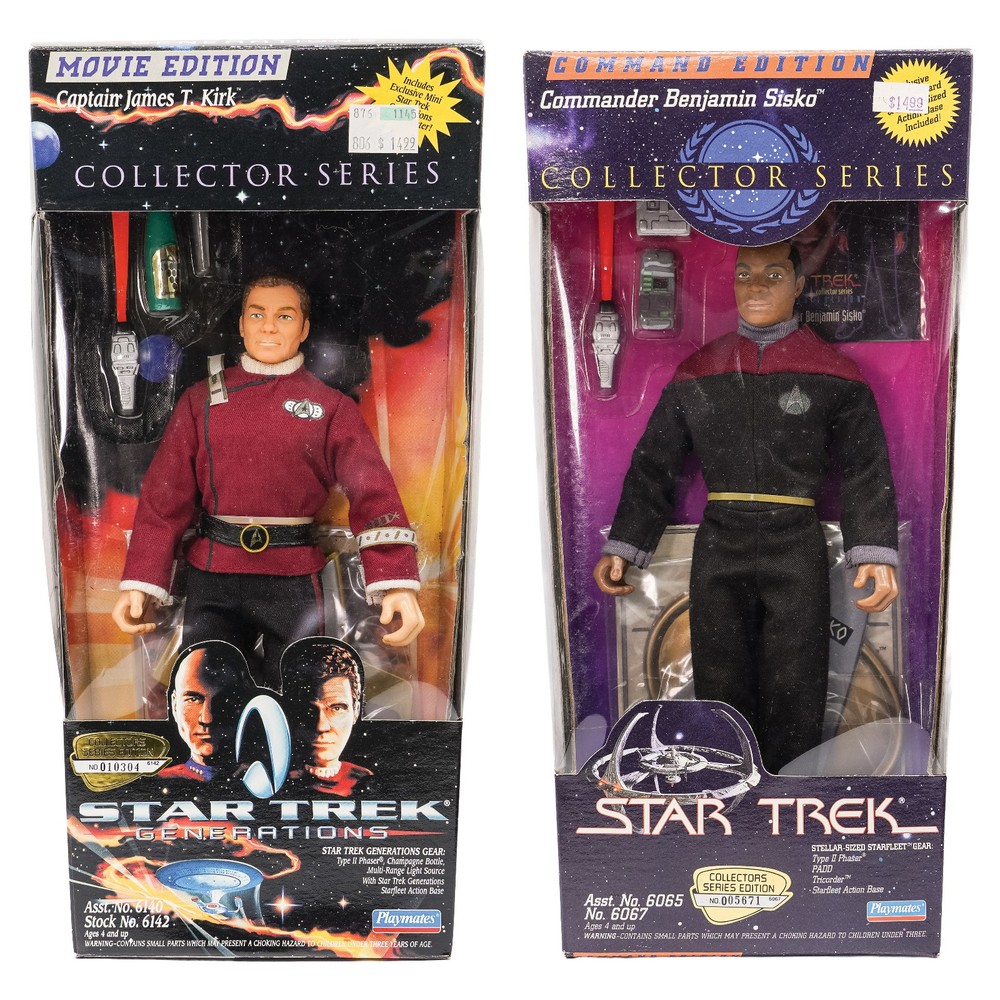 Star Trek Collector Series Sisko Kirk 9in Figure Lot Playmates NIB