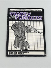 Original G1 Transformers Motormaster Weapons Instructions Tech File Card Lot