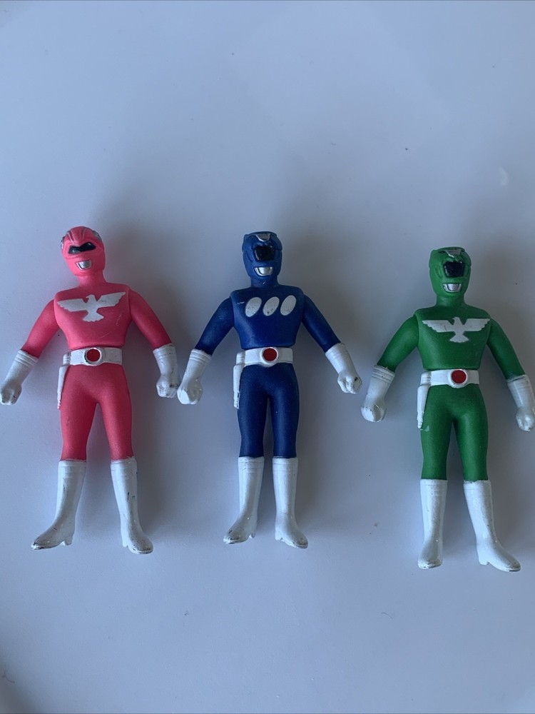 Vintage Super Robotic Rangers Lookalike Generic Pink Blue Green Action Figures