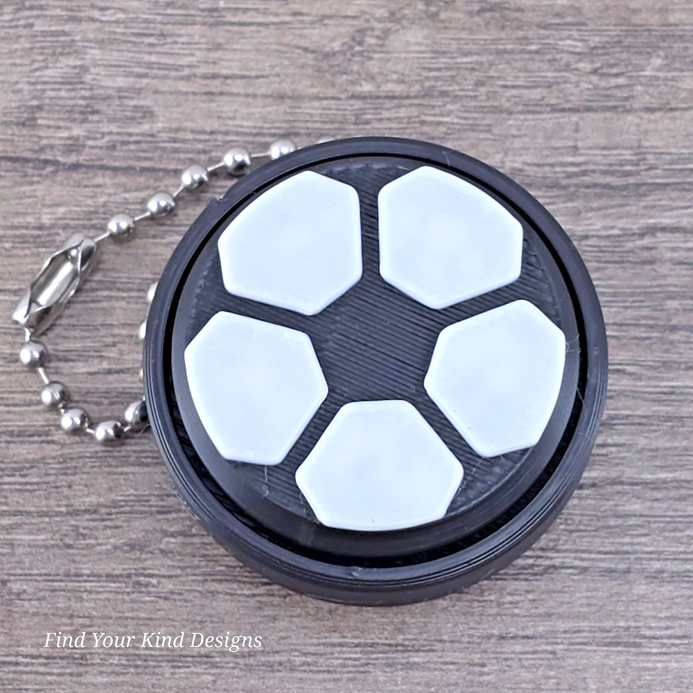 Soccer Ball Clicker – 3D Printed Fidget Toy with Keychain