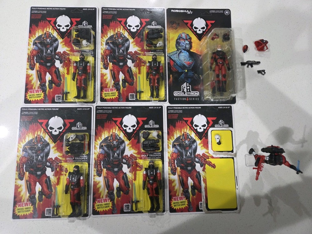 Skeletron Roboskull Wolf Trooper Army Blood Wolf Lot 3.75 O Ring Plus 4″ Modern