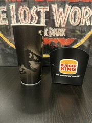 Jurassic World 1997 Burger King Paper Drink Cup & French Fry Holder (1) of Each