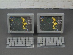 Custom 1:12 Scale Control Room Mission 4pc Radar Monitor TYPE2 Diorama Prop Set