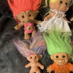 Trolls Toys Figures Russ Ace Novelty TNT 7 Pieces Treasure Vintage 1990’s Lot