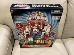 1997 Bandai Power Rangers Turbo Deluxe Double Morphing Rescue Megazord! In Box!