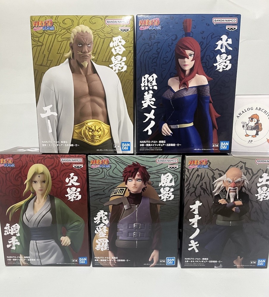 NARUTO Shippuden Five Kage Complete Figure Set Tsunade Gaara Raikage Banpresto