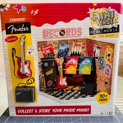 MGA Miniverse Real Music Record Shop Set With Fender Guitar Collectible Display