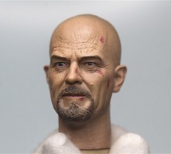 1/6 Scale Wounded Bryan Cranston Mr. White Head Carving Sculpt Model Toys
