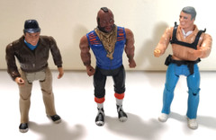 1983 Lot Of 3 The A-Team Murdoch, BJ (Mr. T) , Hannibal Smith 6 Inch Figures
