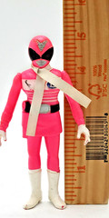 Vintage Denshi Sentai Denziman PINK Power Rangers Soft Vinyl Figure POPY Japan