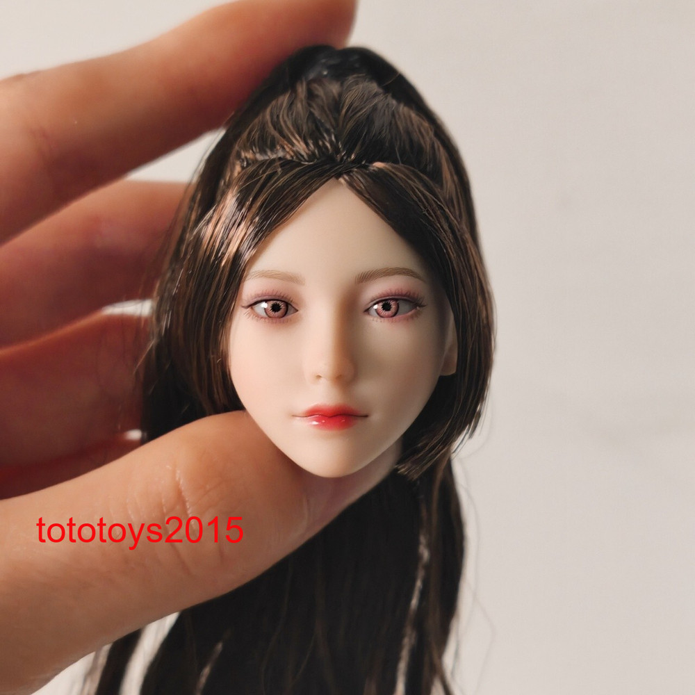 1/6 Beauty Female Head Sculpt with Movable Eyes for 12″ Action Figure Body Toy
