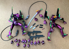 Neon Genesis Evangelion Kaiyodo Figures Lot Of 9 + Accessories AS IS