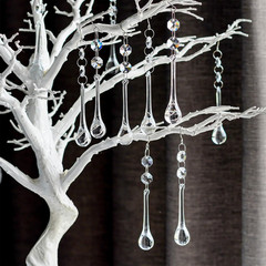 H&D 10pcs 5.3″ Crystal Raindrop with Octagon Beads Chandelier Prisms Pendants La