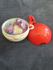 Vintage 1999 Burger King Pokemon Nidoking Keychain Figure W Pokeball