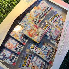 Pokemon Box Prismatic Evolutions Rainbow Eevee Collection 61 Card Brazilian Game