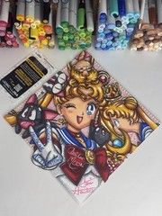 1 Of 1 Sailor Moon & Luna Signed Grad Cap Topper By Voice Actor Terri Hawkes JSA