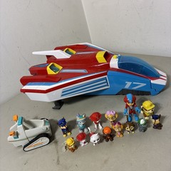 Paw Patrol Mighty Pups Super Paws Jet Command Center Plane & 14 Figures Tested