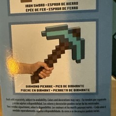 Official Minecraft Mattel 14” Blue Diamond Pickaxe Toy Costume Hard Plastic
