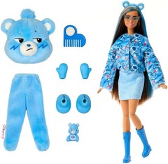 Barbie Cutie Reveal Care Bears Doll & Grumpy Bear Costume Set with 10 Surprises