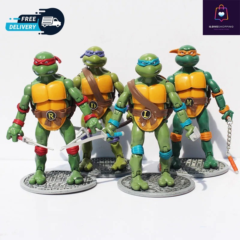 4 Pcs Movie Teenage Mutant Ninja Turtles Classic Collection TMNT Action Figures