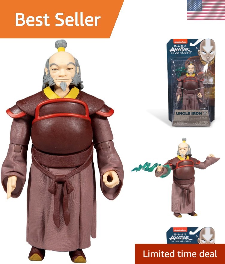 Avatar TLAB Uncle Iroh 5″ Action Figure with Accessories – No Assembly Required