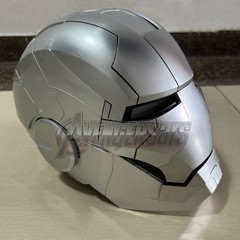 Iron Man MK5 1:1 AUTOKING Silver Helmet Wearable Voice-control Cosplay NEW