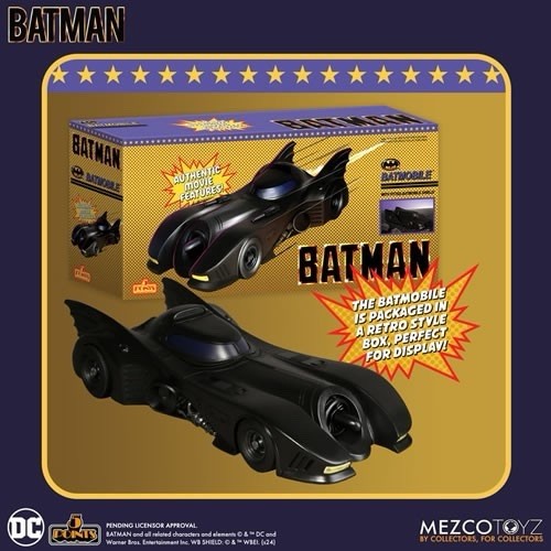 Mezco Toyz Batman 1989 Batmobile 5 Points Collectible Vehicle