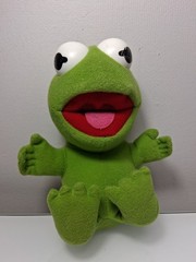 Vintage 1987 Baby Kermit Plush Toy Collectible Jim Henson Muppets Stuffed Frog