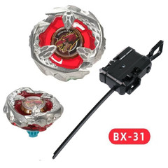 Burst Beyblade BX-31 Tyranno Beat Red Silver Spinning Top Toy Gyro w/Launcher