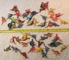 Mixed Dinosaur Toy Figure Lot Of 50 w/ Felt Park Scene Mat