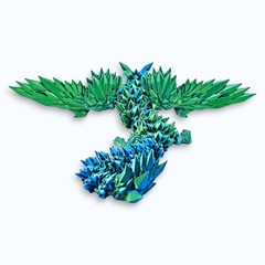 Qty 4 Articulated Crystal Dragon Toys 11.25″ 3D Printed Dragon Fidget Desk Pets