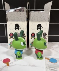 Kidrobot Dunny 2012 Series Ping Pong 3″ Vinyl Figures Mauro Gatti Lot of 2