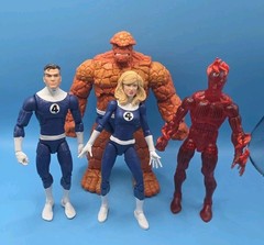 Marvel Legends Retro Fantastic Four Lot Of 4 Human Torch Thing Invisible Woman
