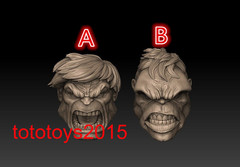 1:6 1:12 1:18 Hulk Banner Giant Head Sculpt For 12″ 6″ 3.75″Action Figure Body