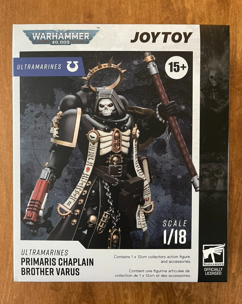 JOYTOY Warhammer 40k Ultramarines Primaris Chaplain Brother Varus Figure (USED)
