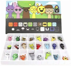 24PCS Anime Sprunki PVC Action Figures – Collectible Sprunki Models Gift Box
