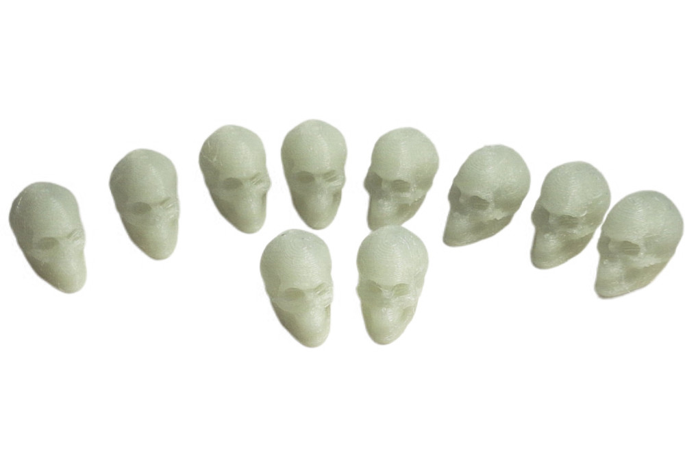 FlexiMech Mini Human Skull Detaied .5″ 3d Printed Set Of 10 Skulls Choose Color