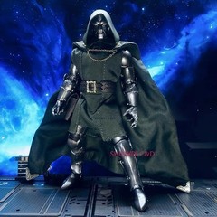 1/12 Green Wired Cape Cloak + Robe Clothes For 6″ Doctor Doom Action Figure Body