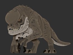 Chibi D- Rex, 3d printed figure painted, Jurassic World Rebirth