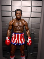 Rocky Series 1 Apollo Creed USA Trunks Post Fight 7″ Action Figure NECA LOOSE