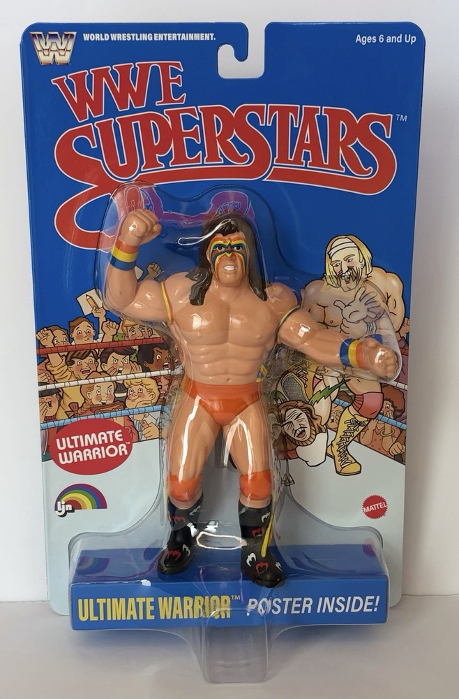WWF Superstars LJN Ultimate Warrior Blue Card Retro Figure Series 2 NEW
