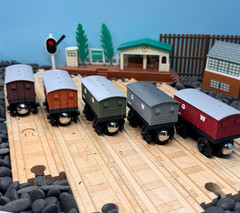 Wooden Railway GWR Ventilated Vans (Box Cars) Custom Made for Thomas Train