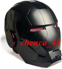 US Now!!! 1:1 Wearable Full Black MK5 Helmet LED Iron Man Full Face Mask w/ Box