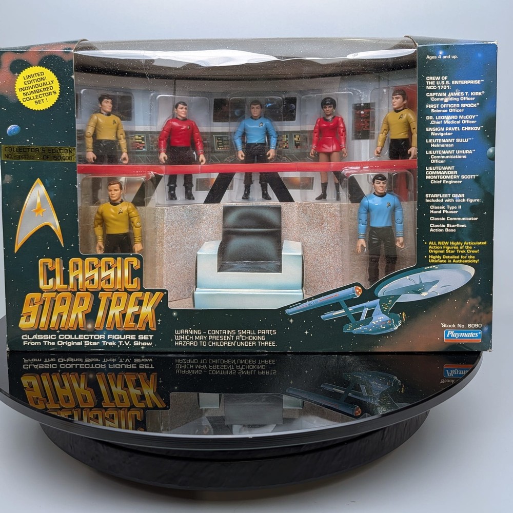Playmates Star Trek Classic Figure Set TOS:Kirk+Spock+McCoy+Scotty 1993â­