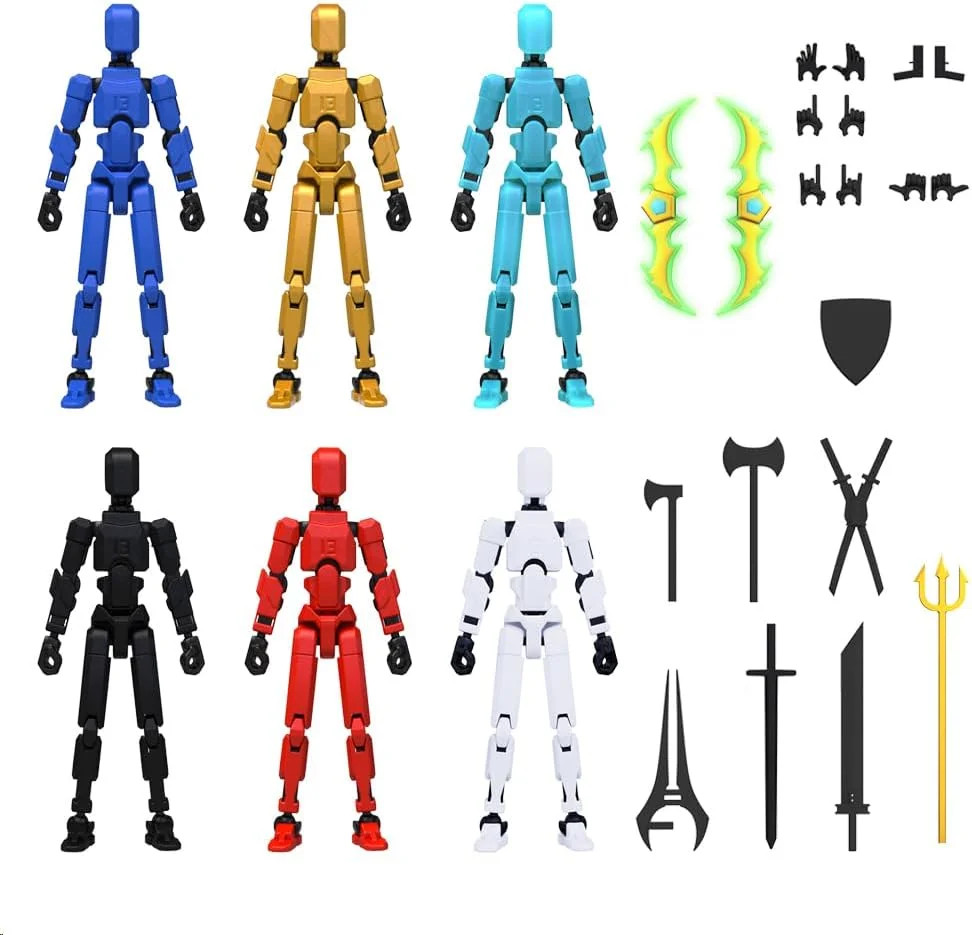 MerryXD 6 Pack Assembly Completed T13 3D Action Figure,Dummy Nova Titan Lucky 13