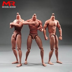 1/6 Scale Male Muscle Action Figure Body 12 Inch Jointed Model with Extra Hands