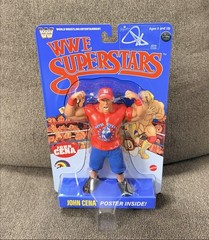LJN WWE Wrestling Superstars John Cena Figure Blue Card Signed Target Exclusive