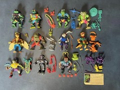 Vintage Teenage Mutant Ninja Turtles Action Figures Lot x11 w/ Accessories TMNT