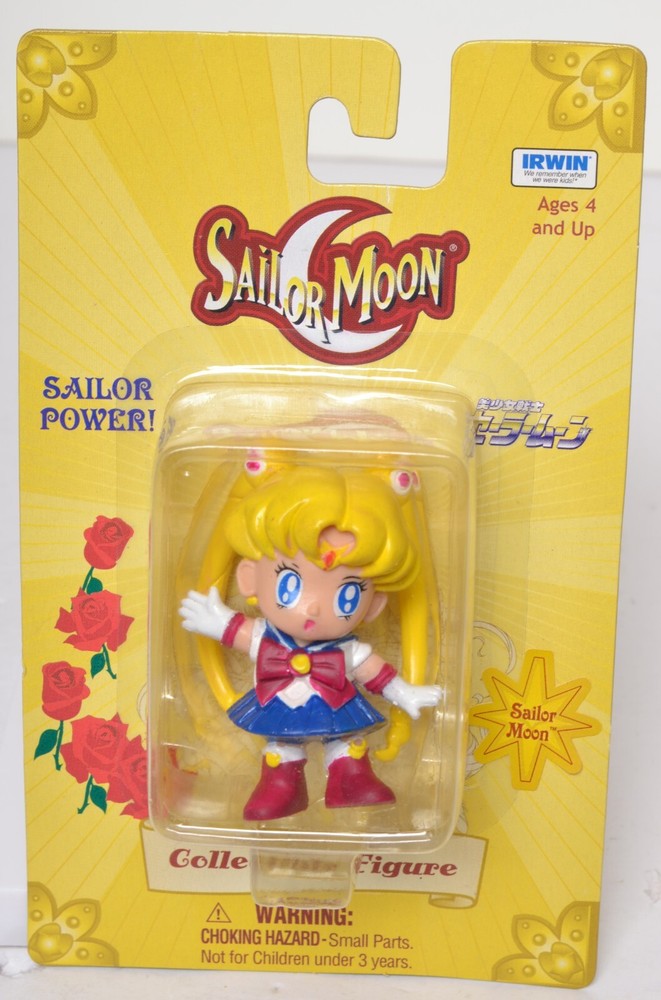 SAILOR MOON Collectible Figure SAILOR MOON 2″ TALL Irwin NEW YELLOW CARD